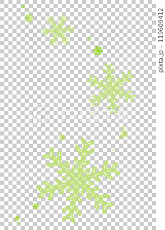 Many green snowflakes 119609412