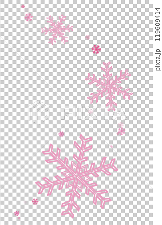 ピンクのたくさんの雪の結晶 ピンクのたくさんの雪の結晶 119609414