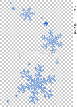 青いたくさんの雪の結晶 119609420
