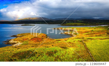 St John s Point in Donegal at the west coast of Ireland - a breathtaking coastal view showcasing a St John s Point in Donegal at the west coast of Ireland - a breathtaking coastal view showcasing a 119609447