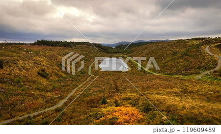 Cashelgolan Valley - An Incredible Aerial View Showing the Serene Lakes Surrounded by Beautiful 119609489