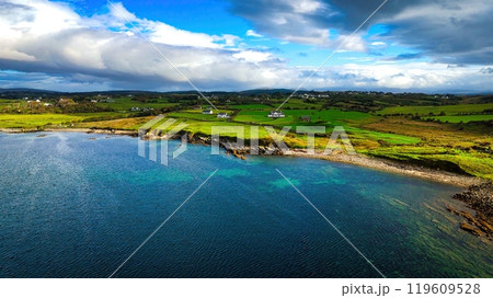 A Beautiful Coastal Landscape Featuring Rocks and Glimmering Water, Capturing Natures Splendor 119609528