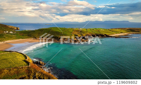 A Beautiful Coastal Landscape Featuring Rocks and Glimmering Water, Capturing Natures Splendor A Beautiful Coastal Landscape Featuring Rocks and Glimmering Water, Capturing Natures Splendor 119609802