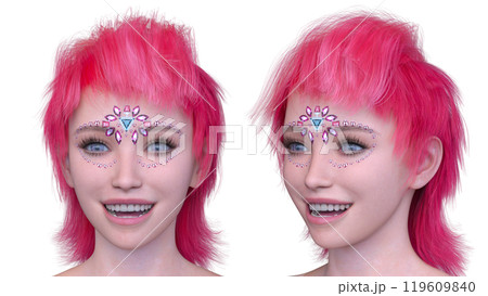 女性の顔アップ 119609840