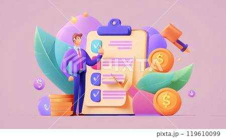 Business and finance market strategy. 2D illustration vector in a datum and banking concept 119610099