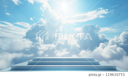 空の屋上ステージ背景素材 119610753