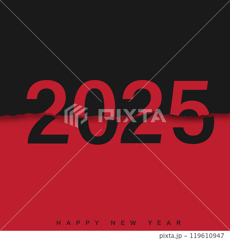 Bold Red and Black 2025 New Year Minimalist Greeting Vector Bold Red and Black 2025 New Year Minimalist Greeting Vector 119610947