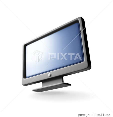 3d black PC monitor with empty screen isolated. 119611062