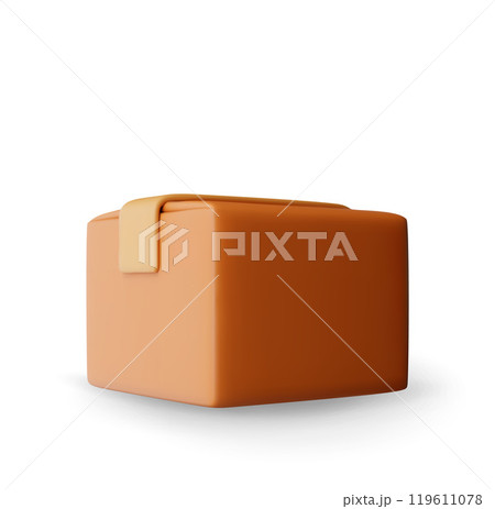 3D carton packaging box isolated on white. 119611078