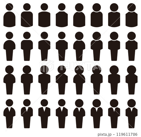 様々なの人アイコンのベクターイラストセット 様々なの人アイコンのベクターイラストセット 119611786
