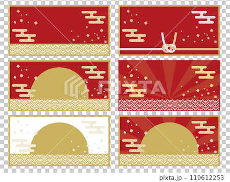 Japanese style coupon background set Japanese style coupon background set 119612253