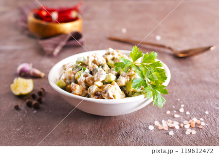 Salad with potato and chicken Salad with potato and chicken 119612472