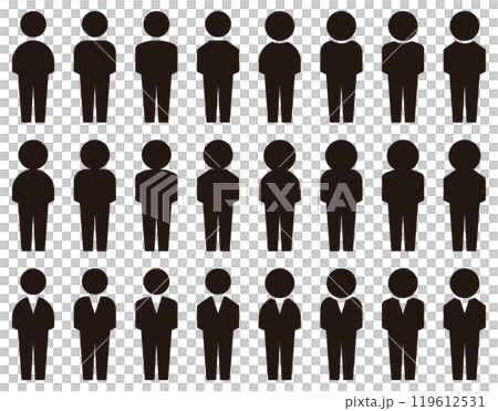Vector illustration set of various people icons Vector illustration set of various people icons 119612531