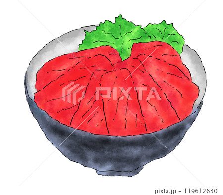 マグロ丼 イラスト 119612630
