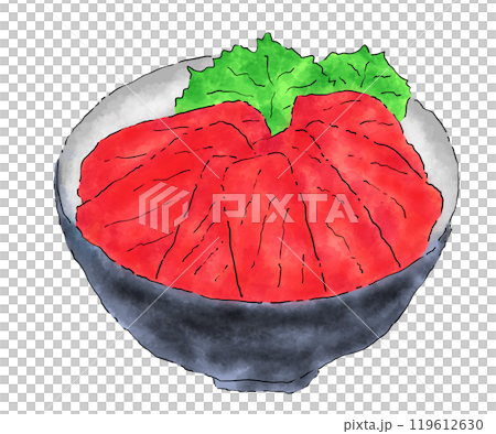 マグロ丼 イラスト 119612630