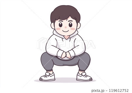 スクワットをする男性 119612752