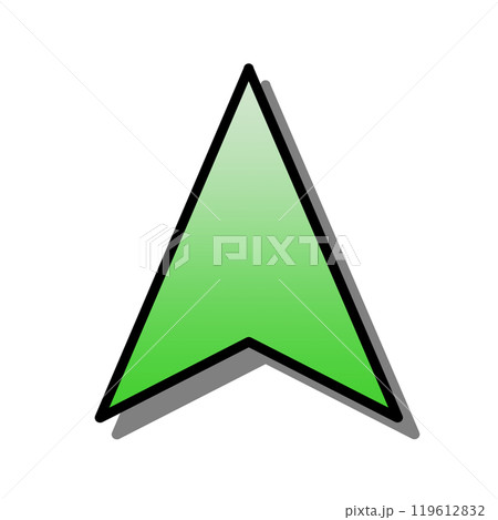 ナビのカーソルアイコン(グラデ緑・線・影) ナビのカーソルアイコン(グラデ緑・線・影) 119612832