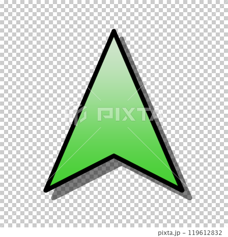 ナビのカーソルアイコン(グラデ緑・線・影) ナビのカーソルアイコン(グラデ緑・線・影) 119612832