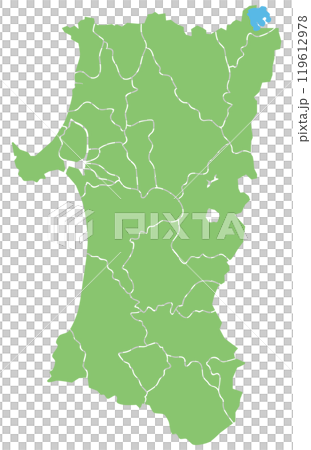 可分割的秋田縣地圖 可分割的秋田縣地圖 119612978