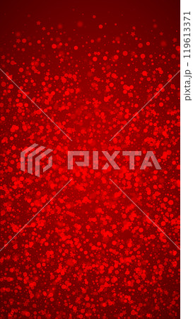 Falling snowflakes christmas background. Subtle flying snow flakes and stars on christmas red background. Beautifully falling snowflakes overlay. Vertical vector illustration. 119613371
