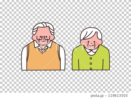 70を超えた夫婦のイラスト 119613503