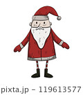 Traditional Christmas and New Year character.Hand drawn cheerful Santa Claus 119613577