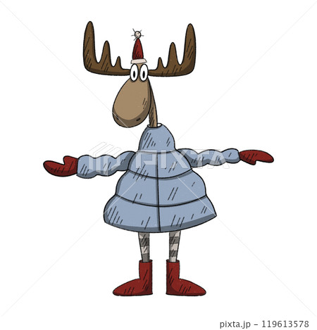 Traditional Christmas and New year deer character. 119613578