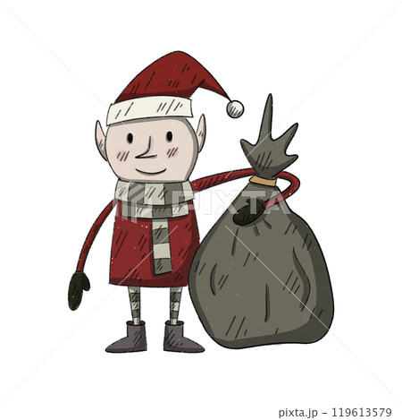 Traditional Christmas and New year elf character. 119613579