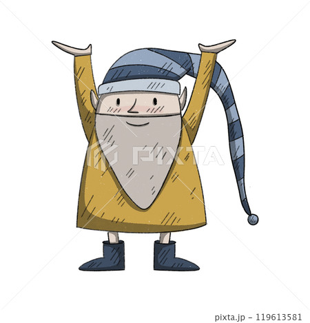 Traditional Christmas and New year elf character. Traditional Christmas and New year elf character. 119613581