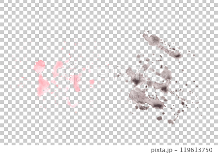Hand painted watercolor pink and grey abstract spots, splashes brush stroke background. Perfect texture base, template for your creative splashing design, card, paper print. Isolated from background. 119613750