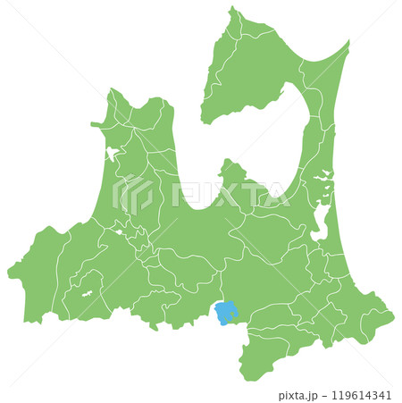 分割できる青森県地図 119614341