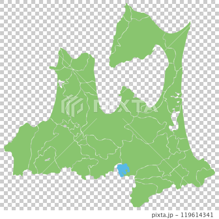 分割できる青森県地図 119614341
