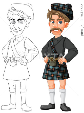 Scottish Man in Traditional Costume 119614682