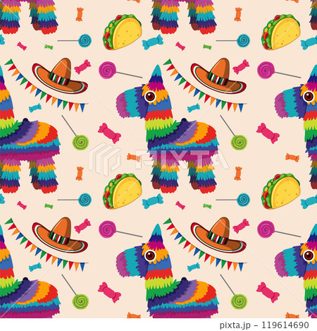 Colorful Fiesta Celebration Pattern 119614690