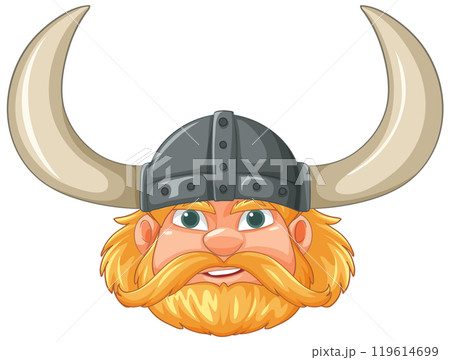 Cartoon Viking Warrior Head 119614699