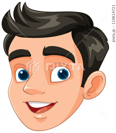 Smiling Cartoon Man's Face 119614721