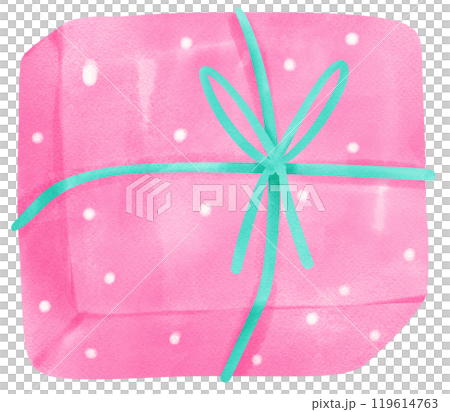 Preppy Coquette Christmas present gift pastel watercolor pink and mint green color Preppy Coquette Christmas present gift pastel watercolor pink and mint green color 119614763