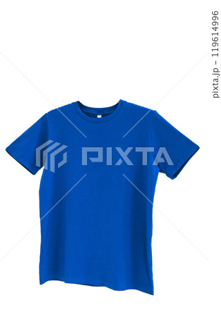 Blue T-shirt isolated on white background 119614996