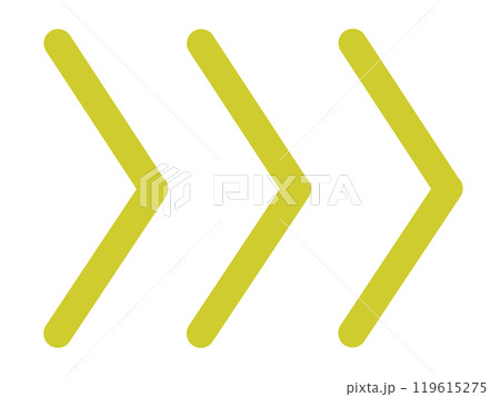 シンプルな直線三角矢印（黄色） 119615275
