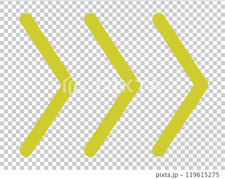 シンプルな直線三角矢印（黄色） 119615275