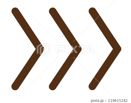 シンプルな直線三角矢印（茶色） 119615282