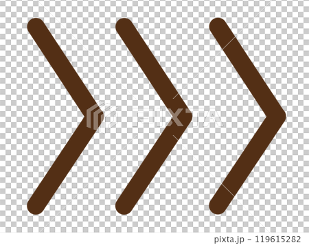 シンプルな直線三角矢印（茶色） 119615282