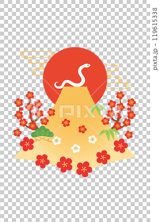 巳年-年賀状テンプレ-き3ベク 巳年-年賀状テンプレ-き3ベク 119615338