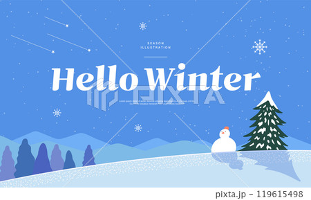 Winter emotional illustration. Web Banner. Pop-up 119615498