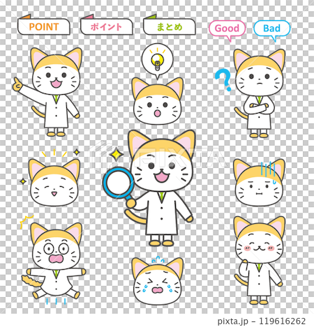 貓醫生圖示插圖字符 119616262