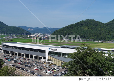 岩内山から望む北陸新幹線 越前たけふ駅 岩内山から望む北陸新幹線 越前たけふ駅 119616417