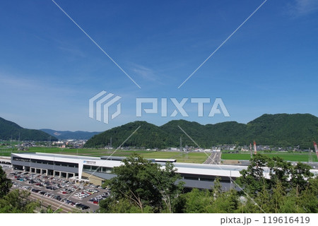 岩内山から望む北陸新幹線 越前たけふ駅 岩内山から望む北陸新幹線 越前たけふ駅 119616419