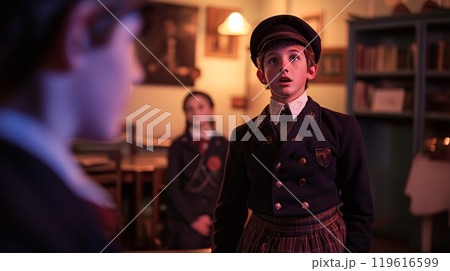 Student acting in the class for musical show 119616599