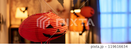 Handmade Halloween paper lantern 119616634