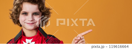 Demon pointing at your advert or offer 119616664